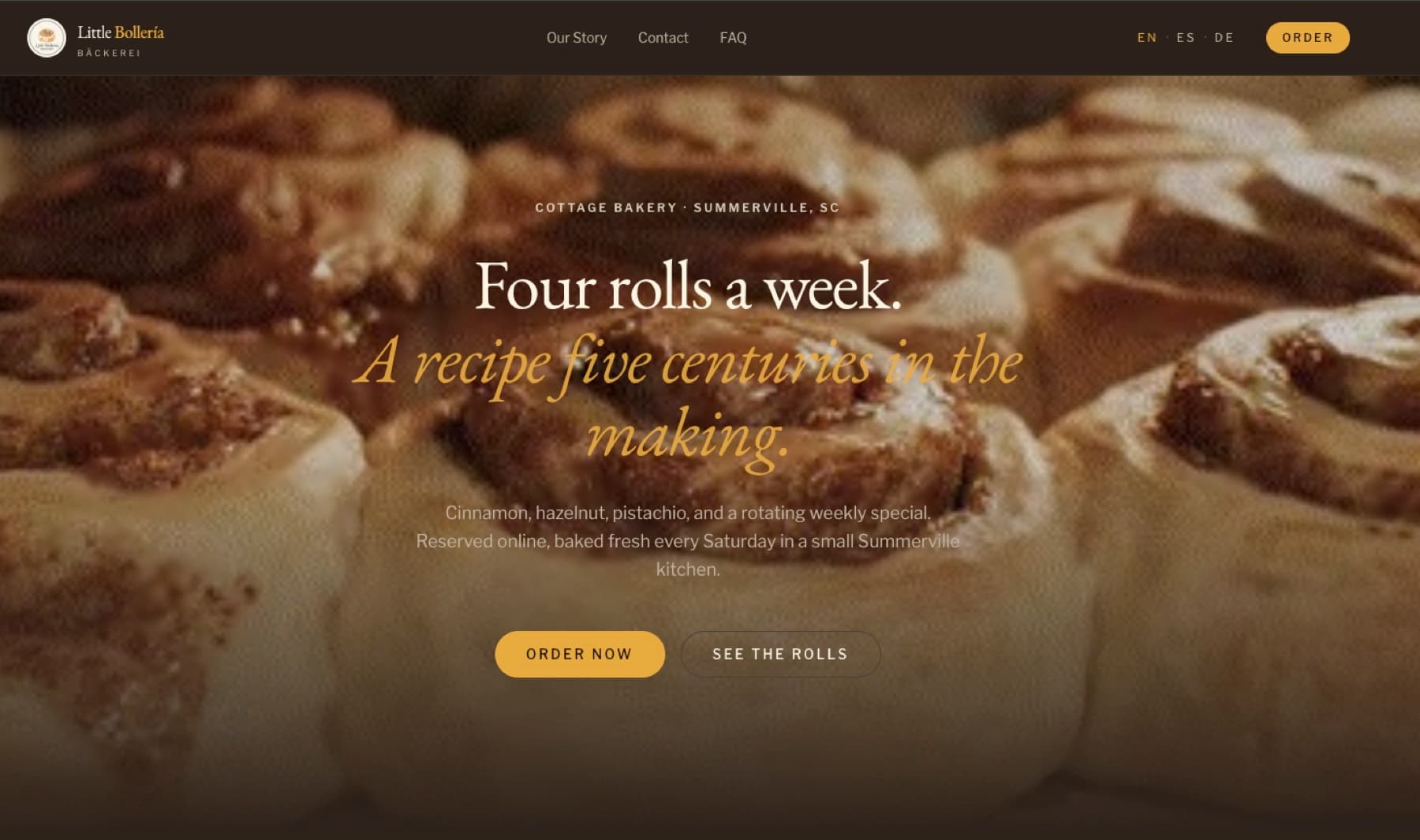 Little Bolleria bakery website