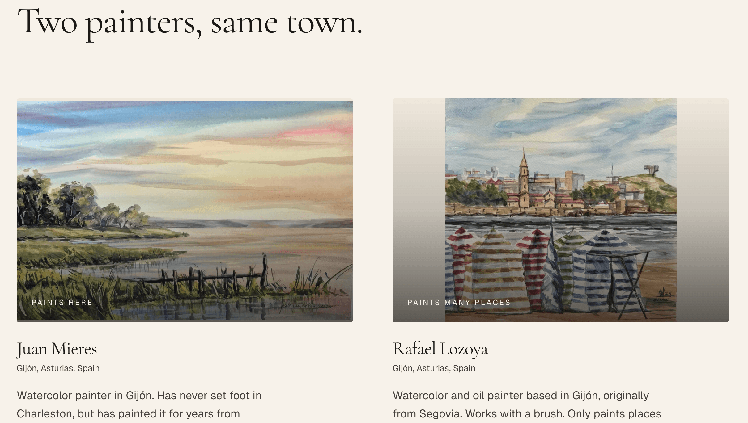 Screenshot of Tinta Gallery